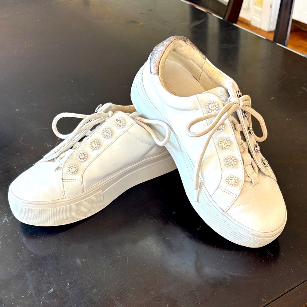 Kurt Geiger London Ludo Embellished Leather Sneakers - EU 36.5 / US 6.5